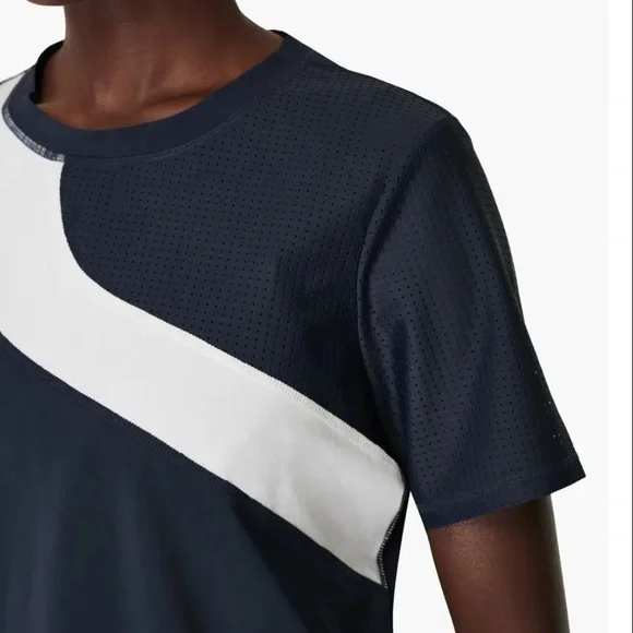 SWEATY BETTY Score Gym T-Shirt Navy with White XL - Picture 8 of 8